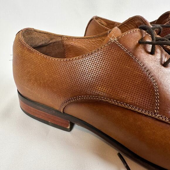 Florsheim Mens Leather Jackson Cap Toe Oxfords Size 9D Cognac Modern Corpcore - Picture 3 of 15